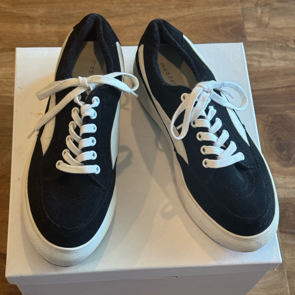 Madden Girl Black and White Sneakers